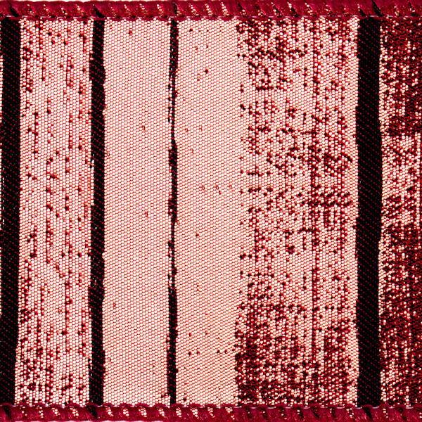 2.5" x 10Yd Burgundy / Gold Lines Ribbon 2