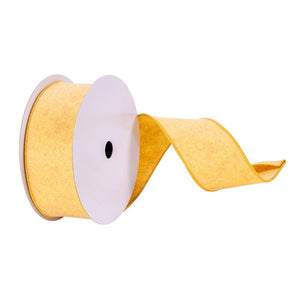 2.5" x 10Yd Mustard Felt Wired Edge Ribbon 1