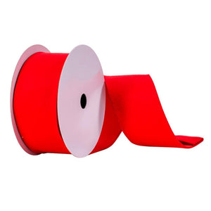 2.5" x 10Yd Red Fur Felt Ribbon 1