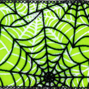 2.5" x 10Yd Green/Black Spider Web Ribbon 2