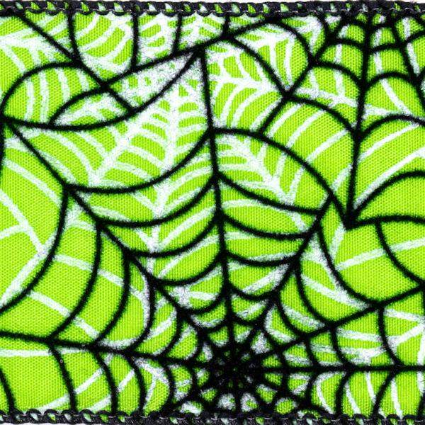 2.5" x 10Yd Green/Black Spider Web Ribbon 2
