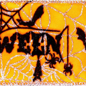 2.5" x 10Yd Orange Black Halloween Ribbon 2