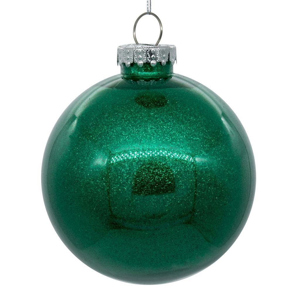 4" Seafoam Glitter Ball Ornament (6 pack) 1