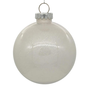 4.75" White Glitter Ball Ornament (4 pack) 1