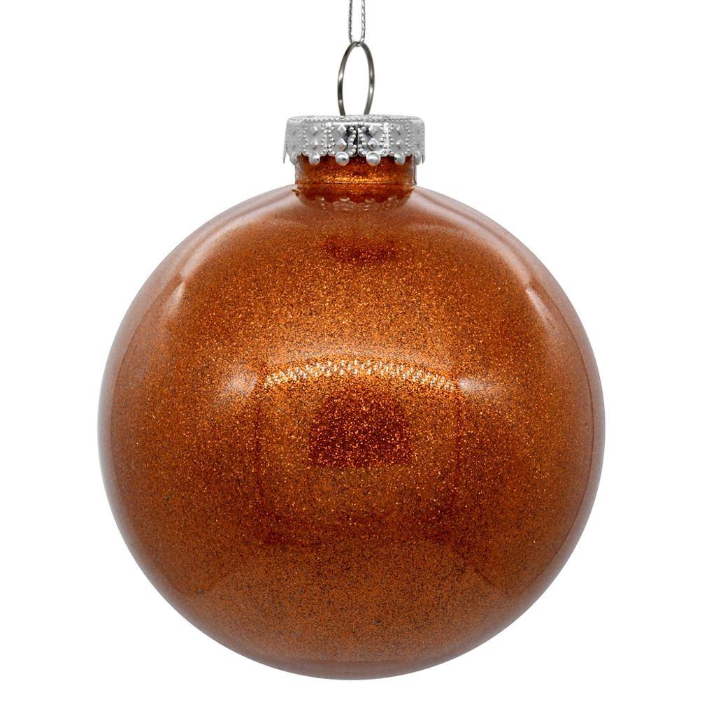4.75" Orange Glitter Ball Ornament (4 pack) 1