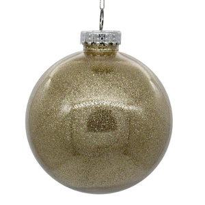 4.75" Oat Glitter Ball Ornament (4 pack) 1