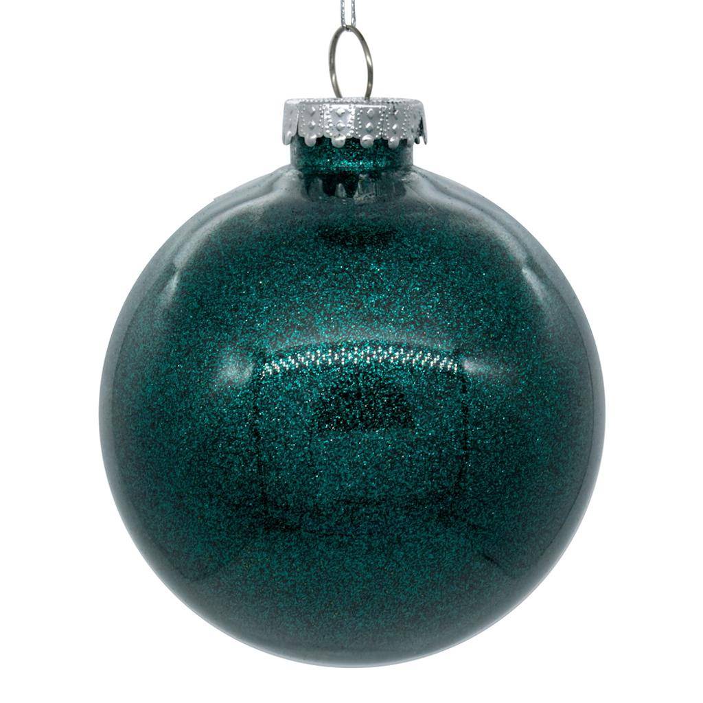 4.75" Sea Blue Glitter Ball Ornament (4 pack) 1