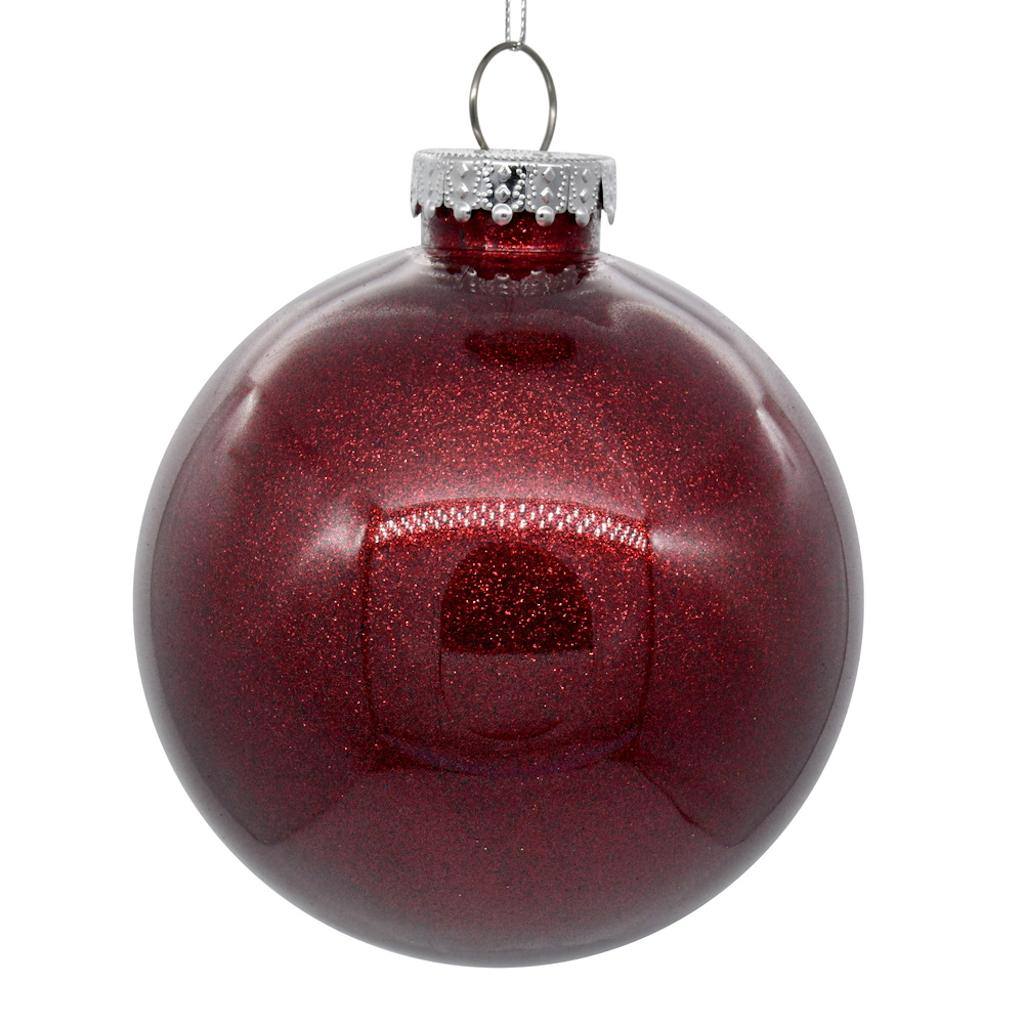4.75" Burgundy Glitter Ball Ornament (4 pack) 1