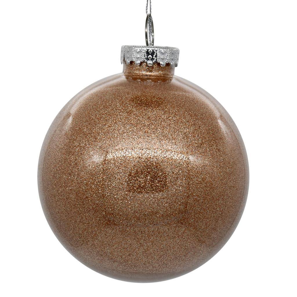 4.75" Cafe Latte Glitter Ball Ornament (4 pack) 1