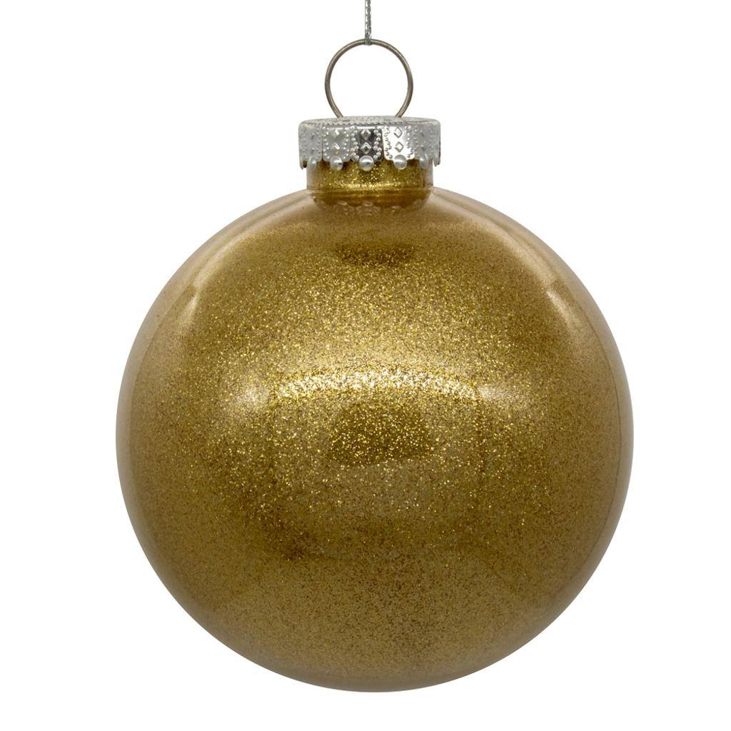 6" Gold Glitter Ball Ornament (4 pack) 1