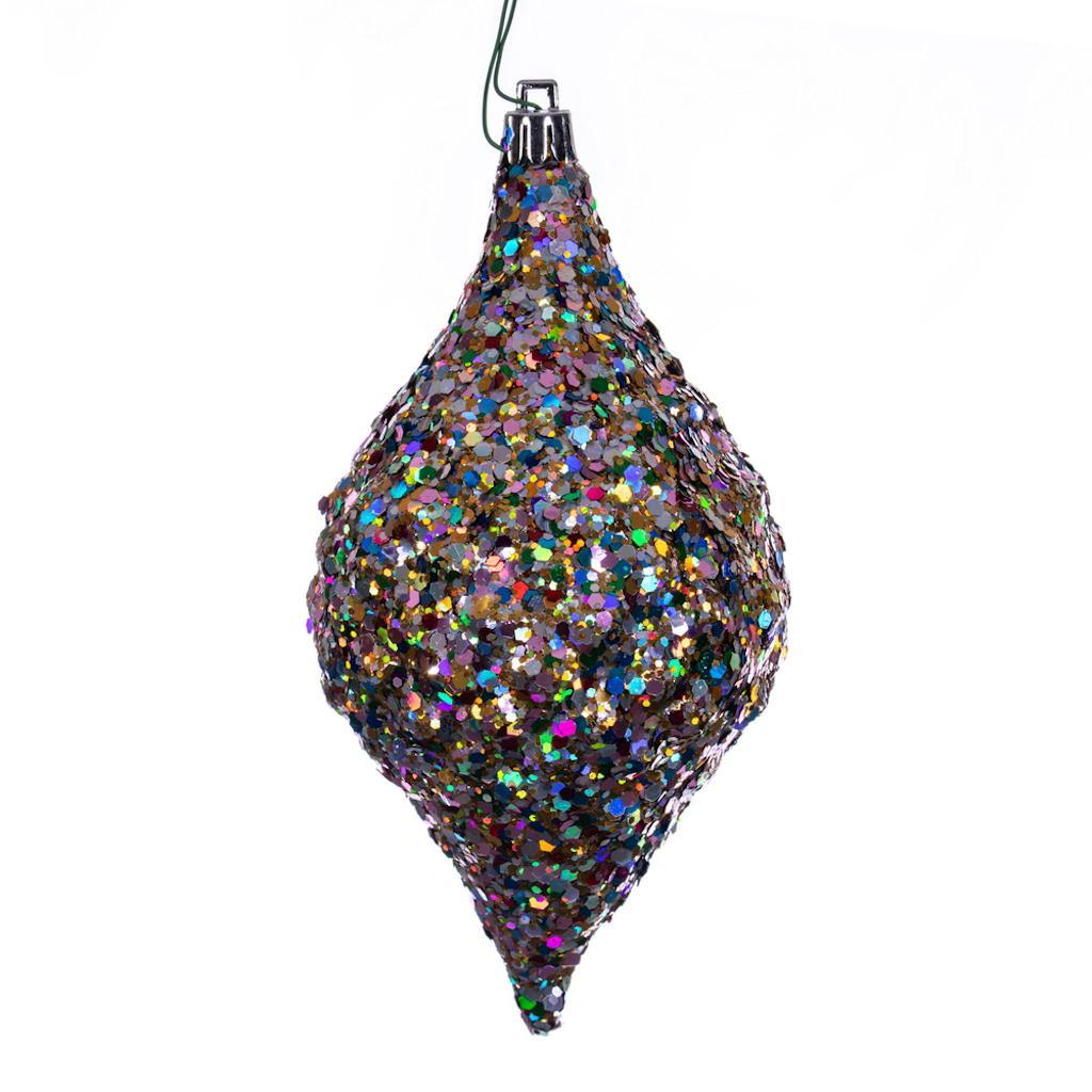 6" x 3" Multi-Color Diamond Drop Ornament (4 pack) 1