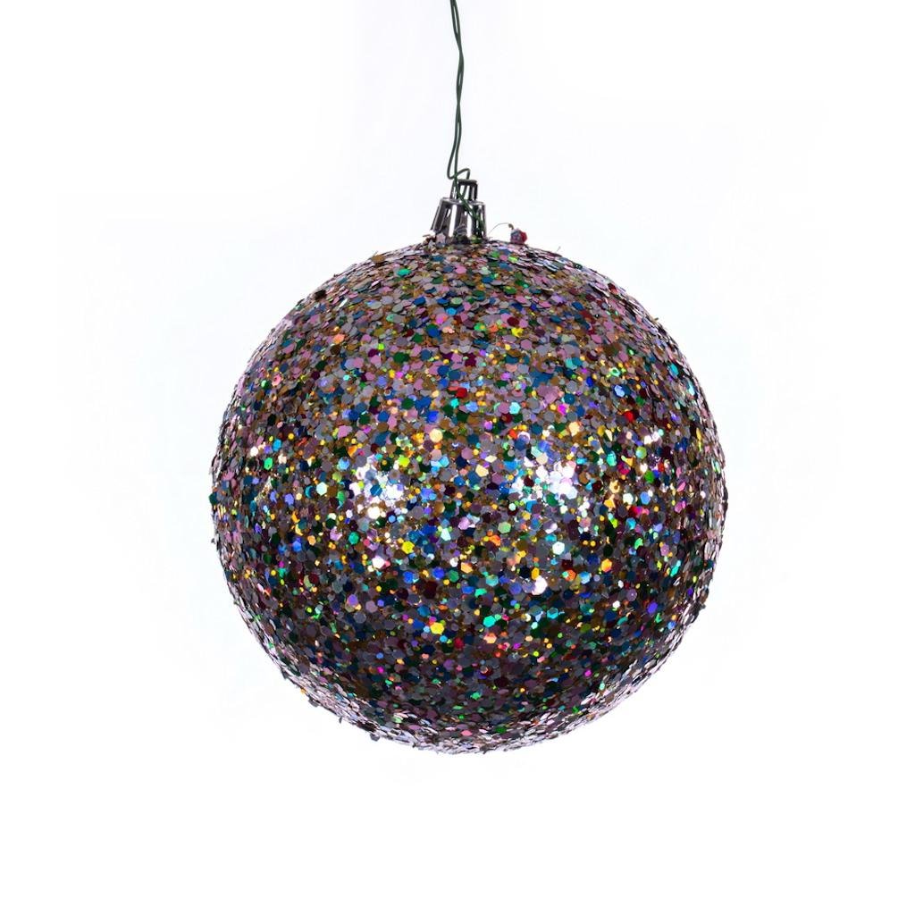 4.75" Multi-Color Sequin-Glitter Ball Ornament (4 Pack) 1