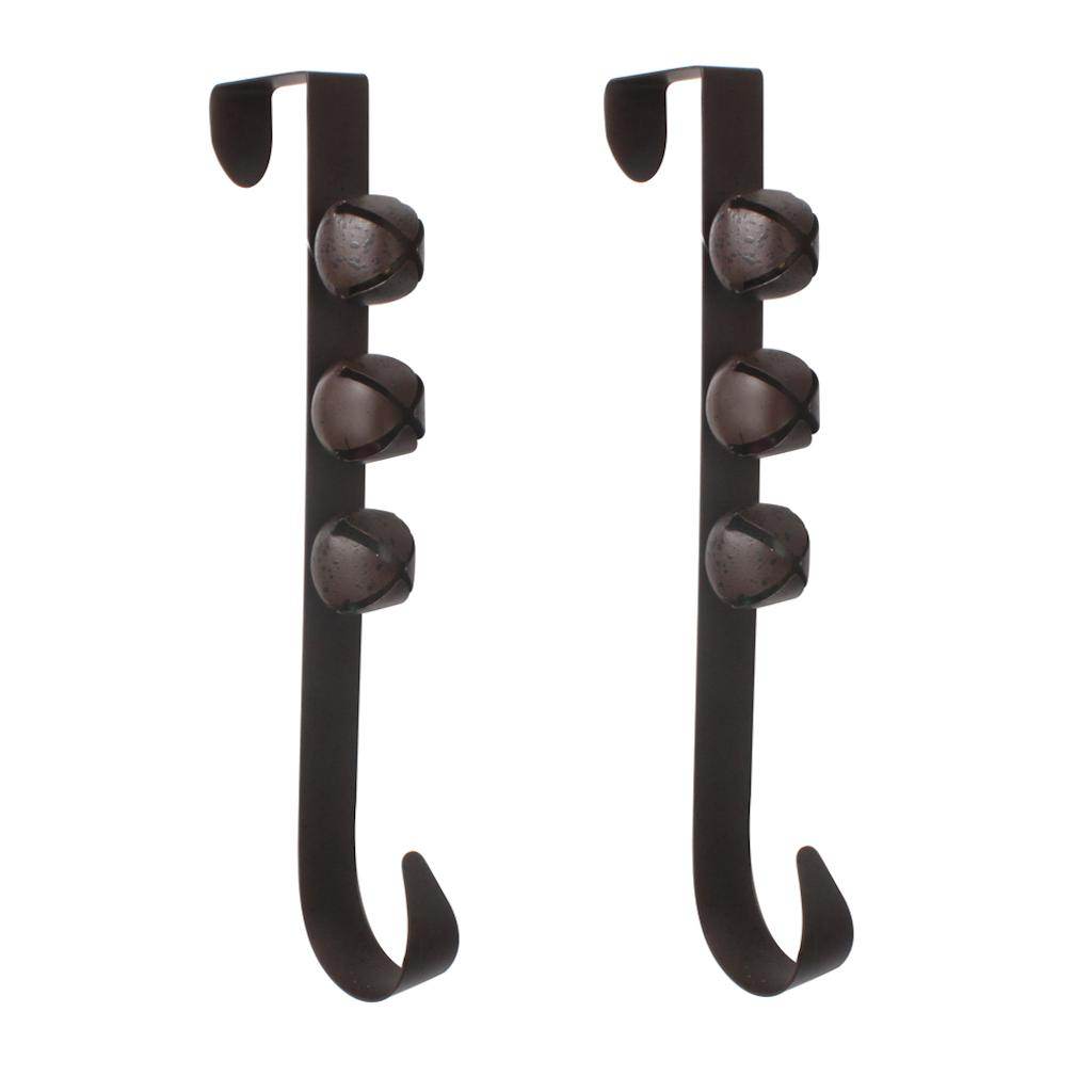 12"  Black/Brown Door Hanger with Bells (2 Pack) 1