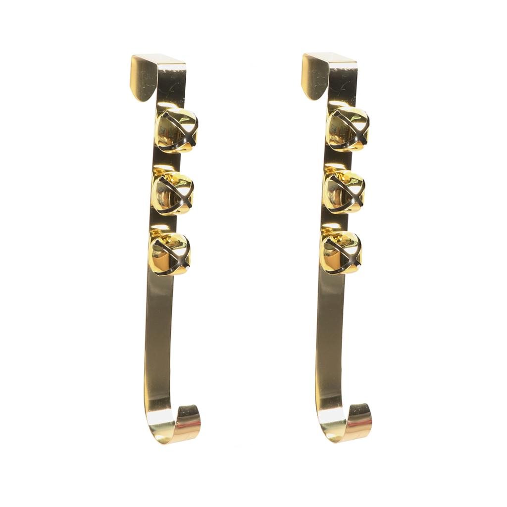 12" Gold Door Hanger with Bells (2 Pack) 1