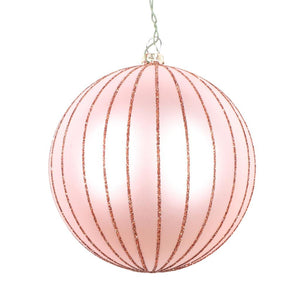 4" Rose Gold Matte Glitter Ball Ornament (4 pack) 1