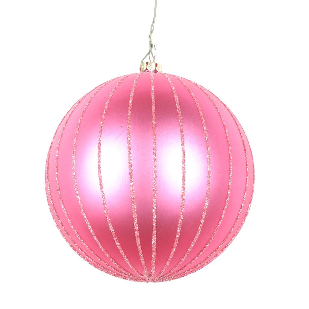 4" Mauve Matte Glitter Ball Ornament (4 pack) 1