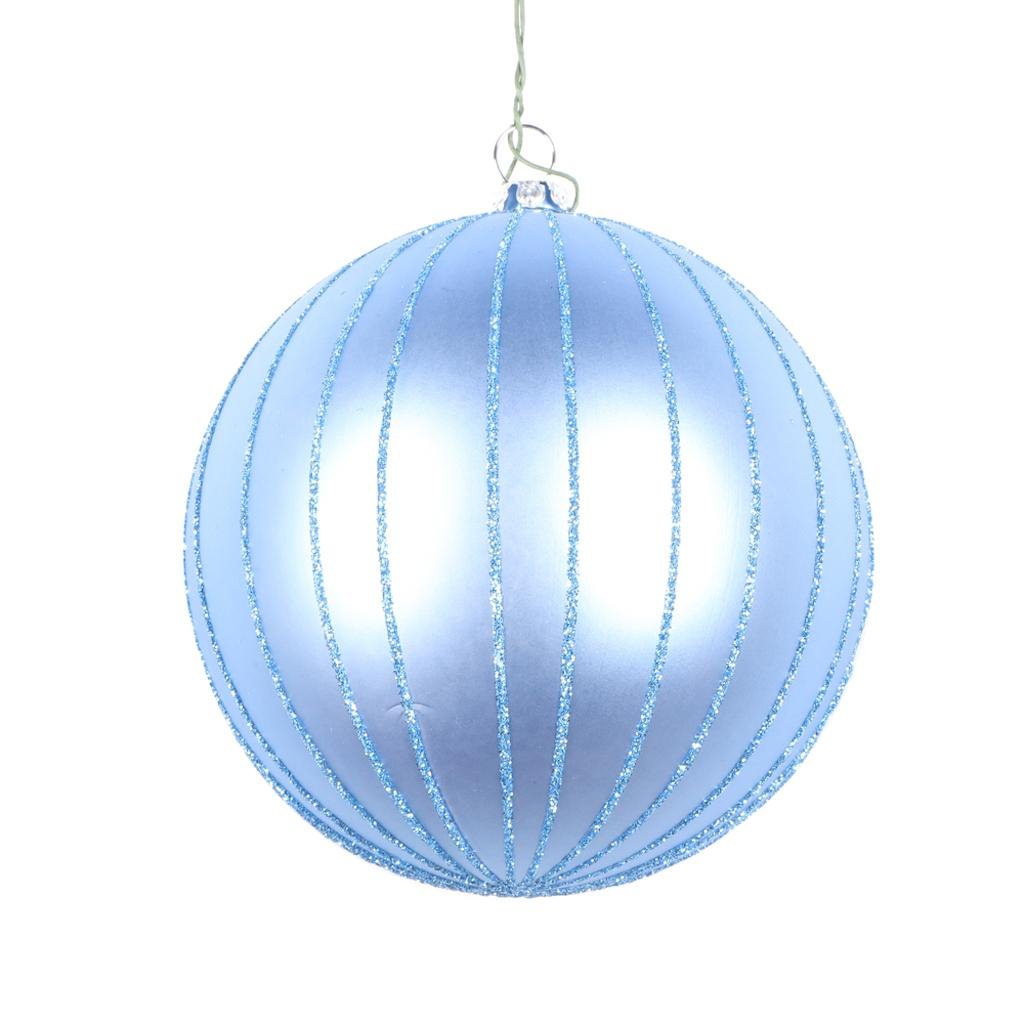 4" Periwinkle Matte Glitter Ball Ornament (4 pack) 1