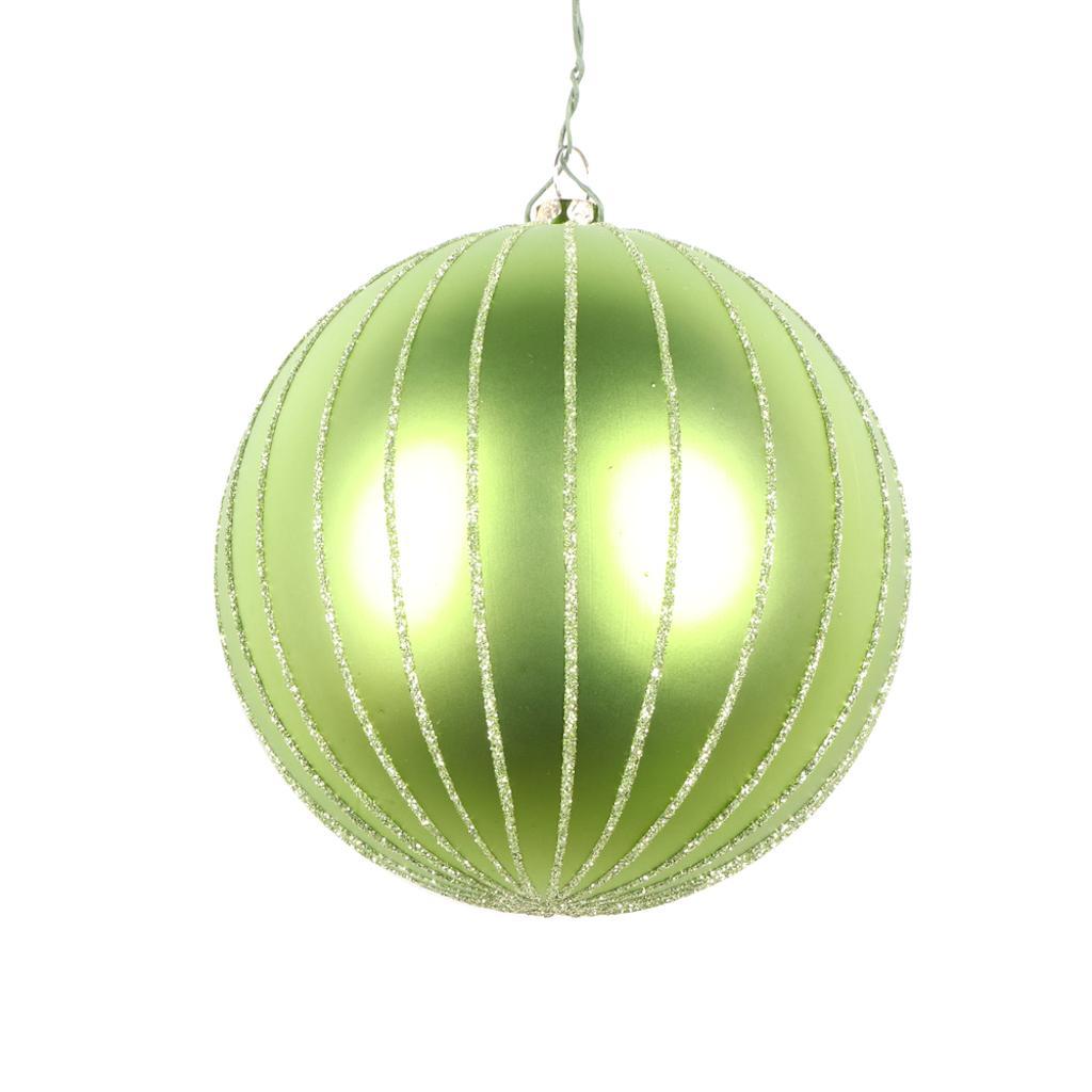4" Celadon Matte Glitter Ball Ornament (4 pack) 1