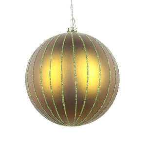 4" Olive Matte Glitter Ball Ornament (4 pack) 1