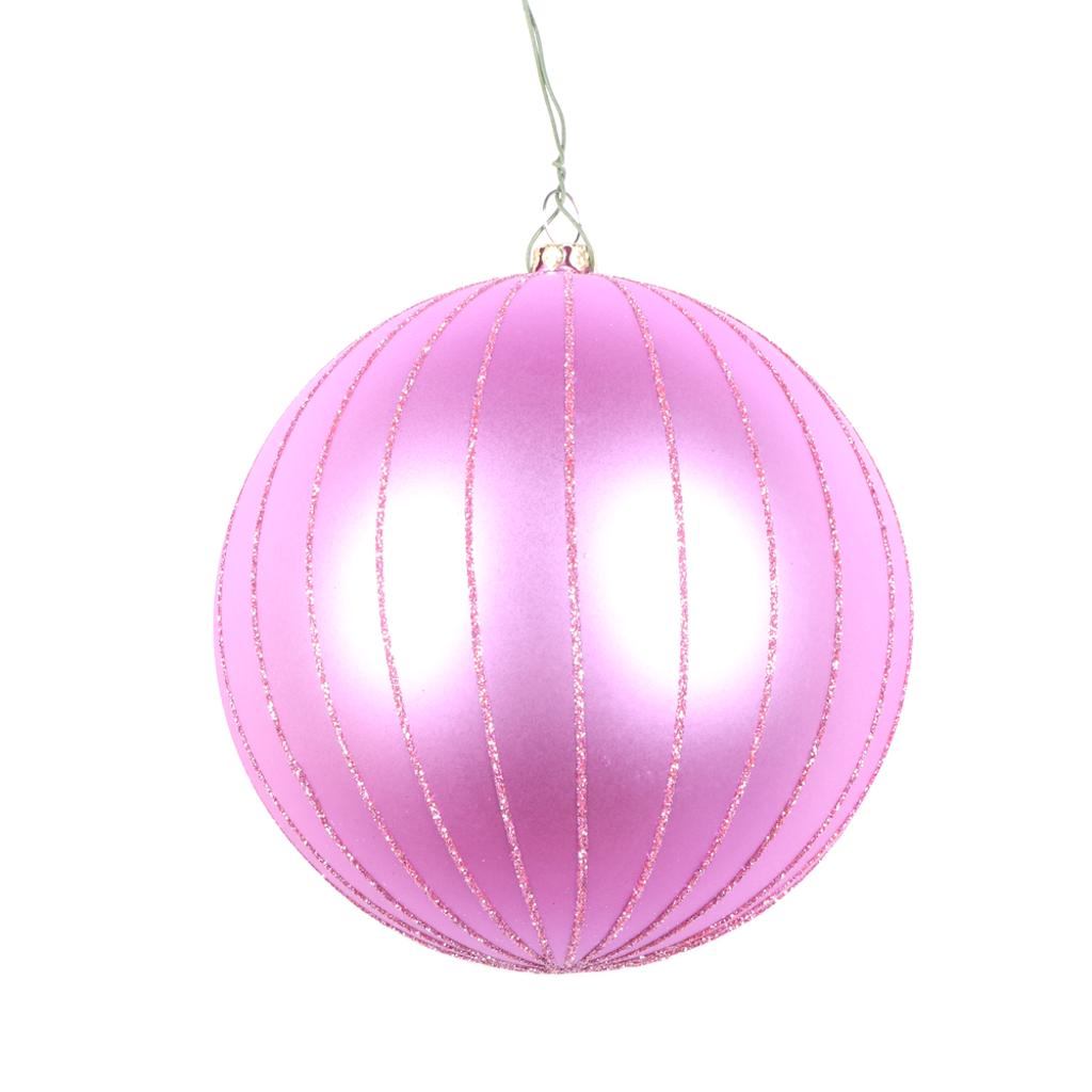 5" Orchid Matte Glitter Ball Ornament (4 pack) 1