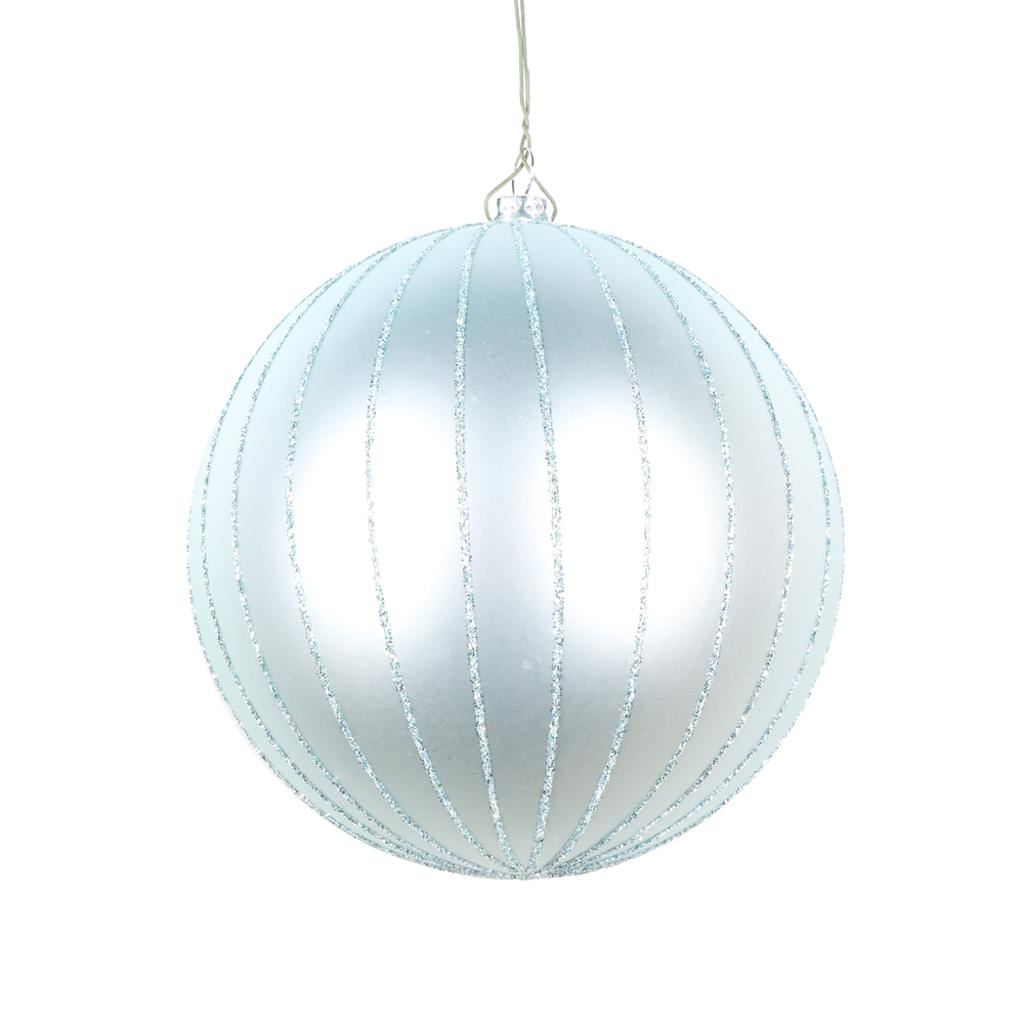 5" Frosty Mint Matte Glitter Ball Ornament (4 pack) 1
