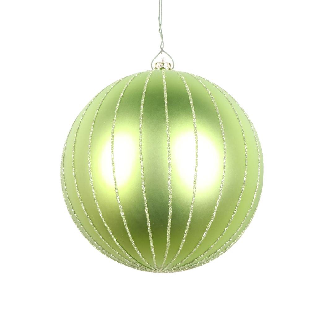 5" Celadon Matte Glitter Ball Ornament (4 pack) 1
