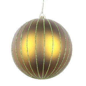 5" Olive Matte Glitter Ball Ornament (4 pack) 1