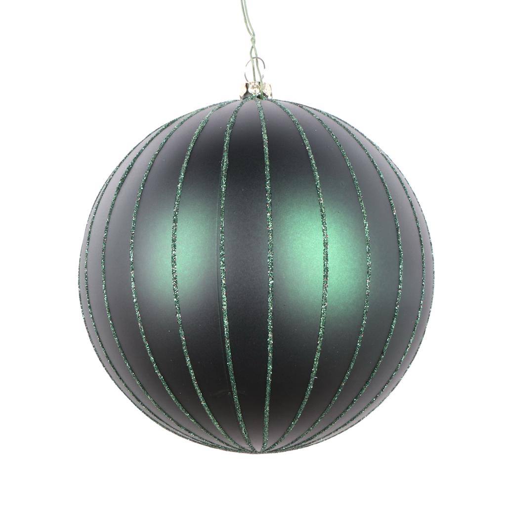 5" Midnight Green Matte Glitter Ball Ornament (4 pack) 1