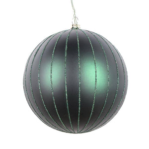 5" Midnight Green Matte Glitter Ball Ornament (4 pack) 1