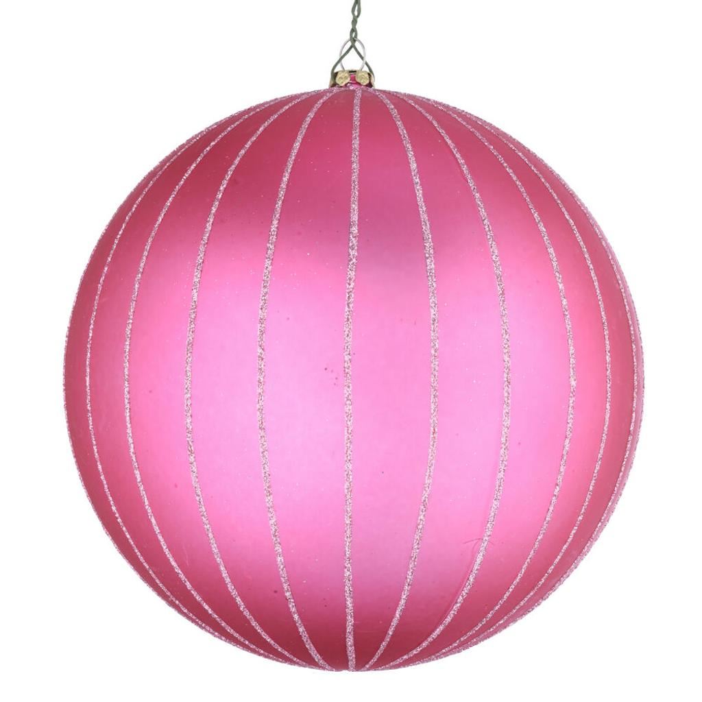 6" Mauve Matte Glitter Ball Ornament (2 pack) 1
