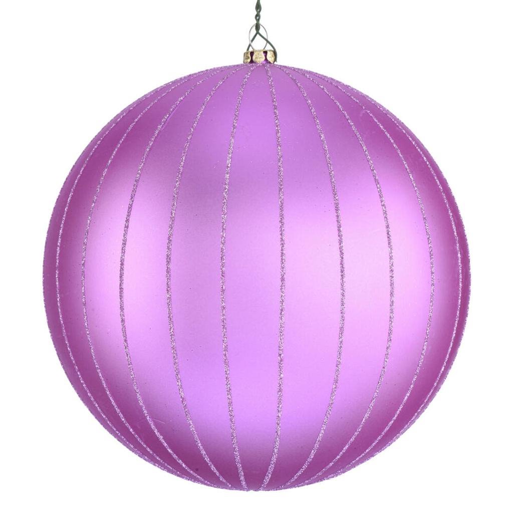 6" Orchid Matte Glitter Ball Ornament (2 pack) 1