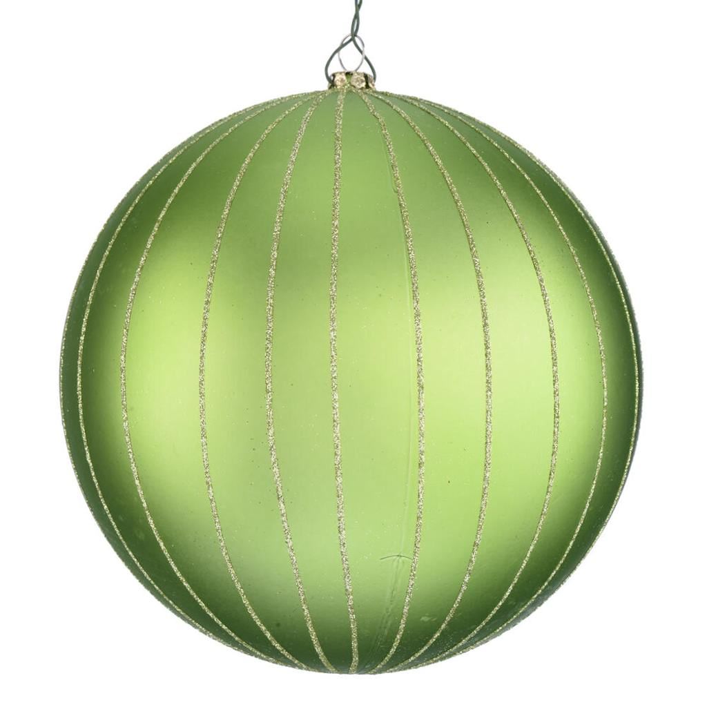 6" Celadon Matte Glitter Ball Ornament (2 pack) 1