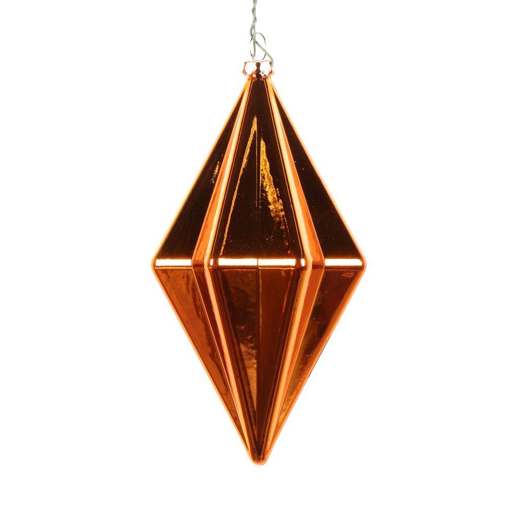 5.5" Burnished Orange Shiny Finial Ornament (4 pack) 1