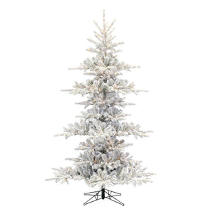 7.5' x 57" Artificial Flocked Yukon Display 750 Warm White LED Lights 1