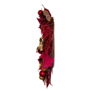 22" Red Poinsettia Decorated Wreath 2