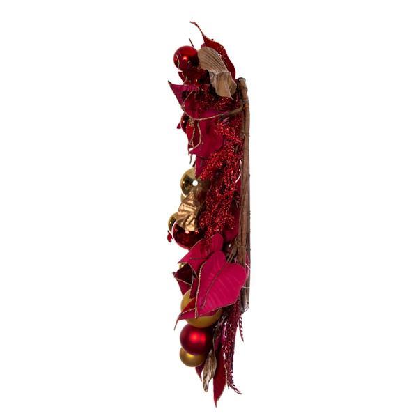 22" Red Poinsettia Decorated Wreath 2