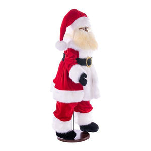 28" Red Velvet Dark Complexion Santa Doll with Stand Santa 2