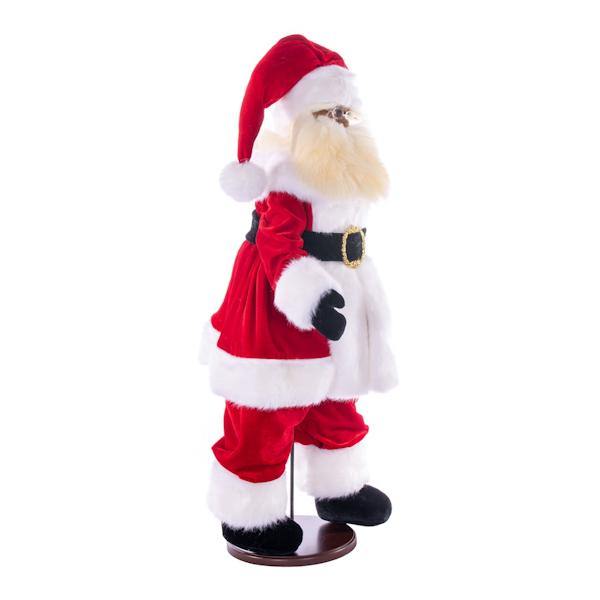 28" Red Velvet Dark Complexion Santa Doll with Stand Santa 2