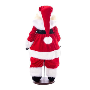 28" Red Velvet Dark Complexion Santa Doll with Stand Santa 3