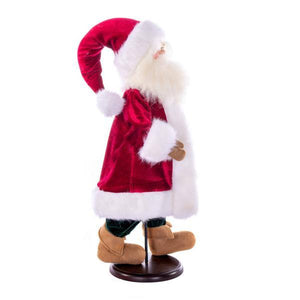 24" Red Plaid Velvet Santa Doll with Stand Santa 2