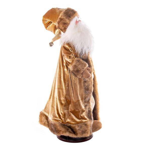 28" Mocha Velvet Dark Complexion Santa Doll with Stand Santa 2