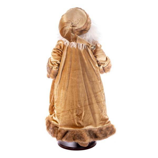 28" Mocha Velvet Dark Complexion Santa Doll with Stand Santa 3