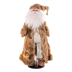 28" Mocha Velvet Dark Complexion Santa Doll with Stand Santa 1