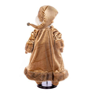 24" Mocha Velvet Santa with Stand Santa 3