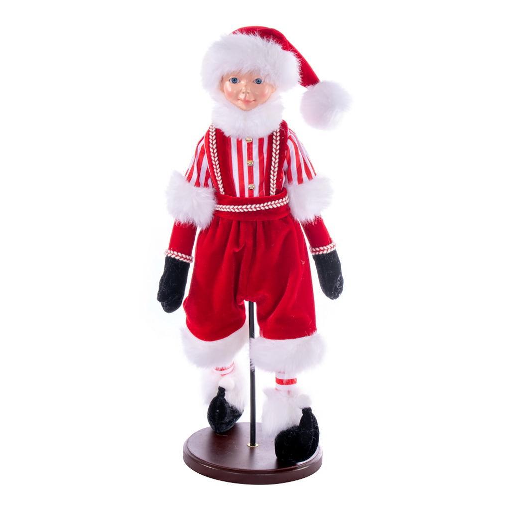 18" Red Peppermint Fairy Boy with Stand Santa 1