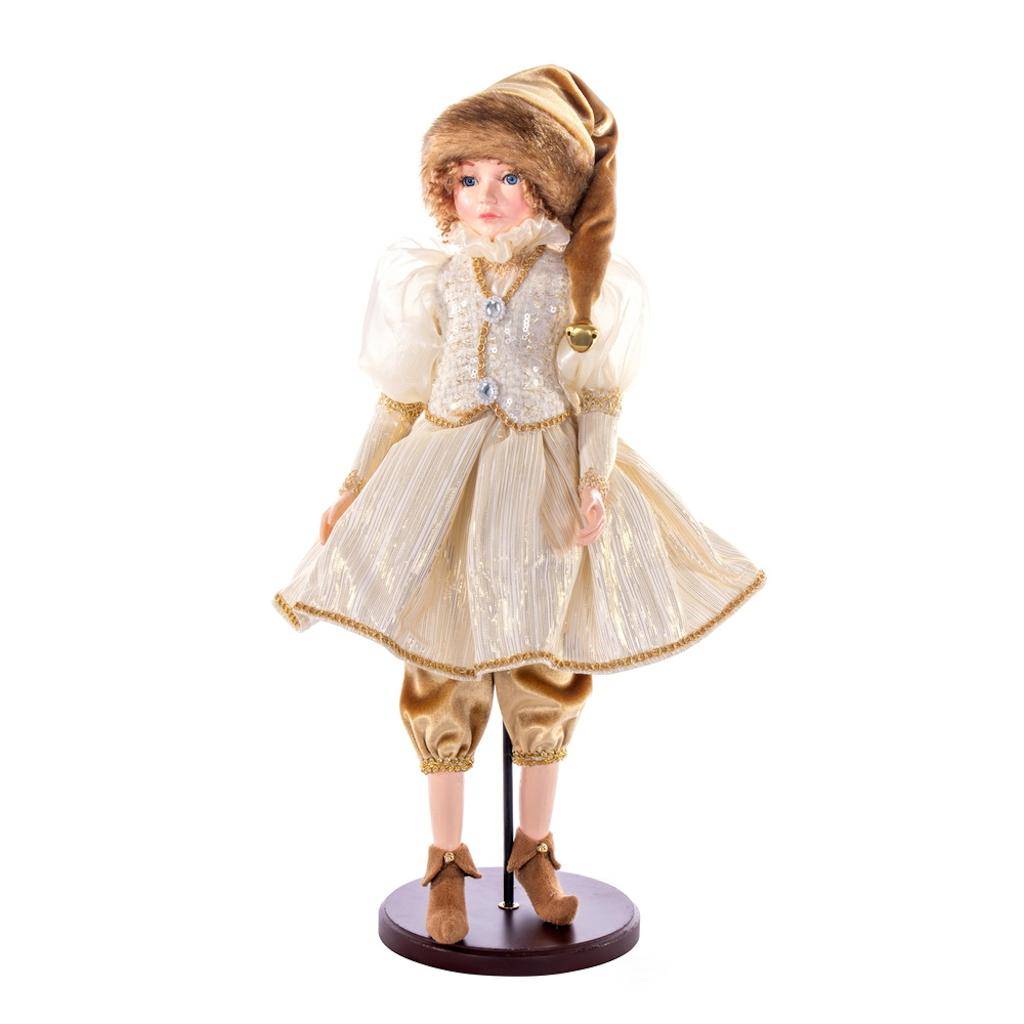 18" Mocha Velvet Fairy Girl with Stand Santa 1