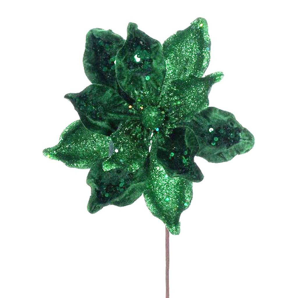 15" Midnight Green Deluxe Magnolia Stem (6 Pack) 1