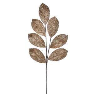 27" Gold Glitter Leaf Spray (4 pack) 1