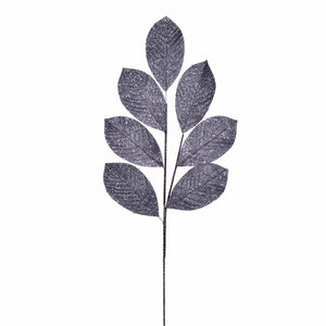 27" Pewter Glitter Leaf Spray (4 pack) 1