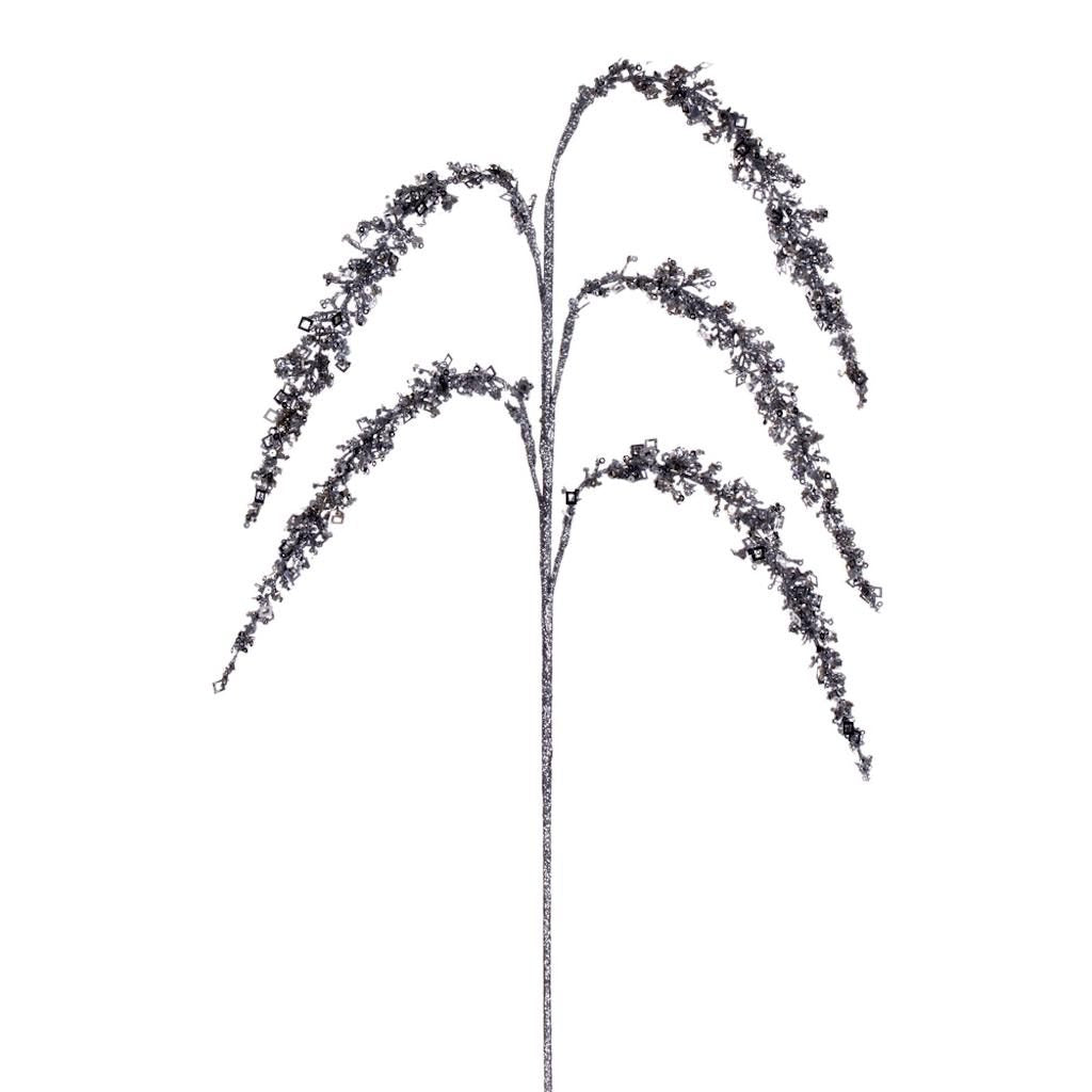27" Silver Glitter Setaria Spray (3 pack) 1